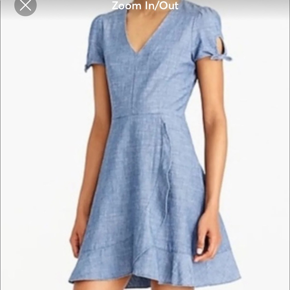 NWT J. Crew Chambray Faux Wrap Dress